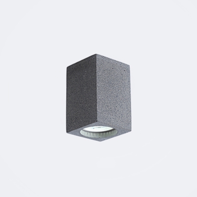 Rectangle Shaped Flush Mount Nordic Style Cement Bedroom LED Flush Lighting Fixture