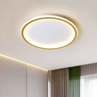 LED Disk Ceiling Flush Mount Light Nordic Acrylic Gold Finish Flushmount for Bedroom