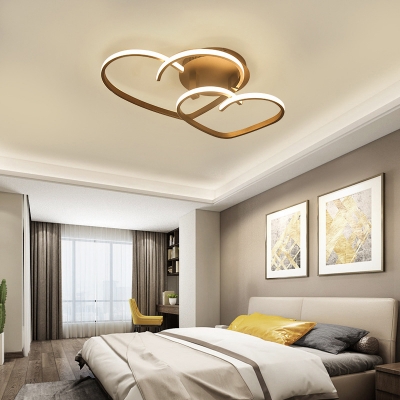 Loving Heart Led Flush Mount Light Fixture Minimalist Metal Bedroom Ceiling Light