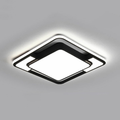 Minimalist LED Ceiling Flush Mount Light Black Geometry Flush Lamp with Acrylic Shade