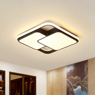 Symmetrical LED Flushmount Ceiling Lamp Nordic Acrylic Black Flush Mount for Bedroom