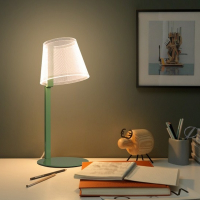Acrylic Empire Shade LED Table Lamp Novelty Minimalist Nightstand Light for Kids Room