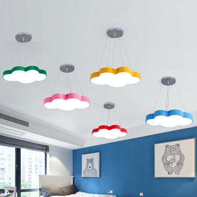 Childrens Cloud Shaped Hanging Lamp Acrylic Bedroom LED Chandelier Pendant Light