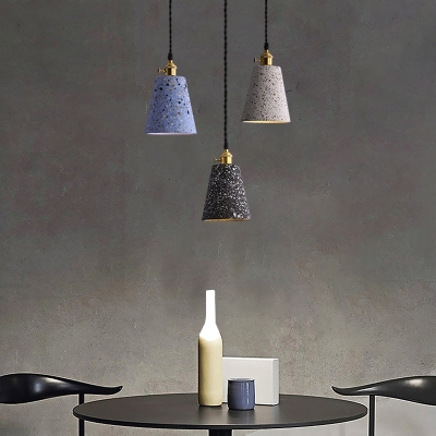 Geometrical Pendant Light Minimalist Terrazzo Single-Bulb Dining Room Suspension Light Fixture