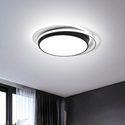Minimalist Circle LED Ceiling Lamp Acrylic Bedroom Flush Mounted Lighting Fixture