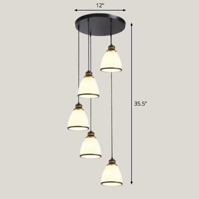 Modern Multiple Hanging Light Kit Geometric Suspension Pendant Light with Glass Shade