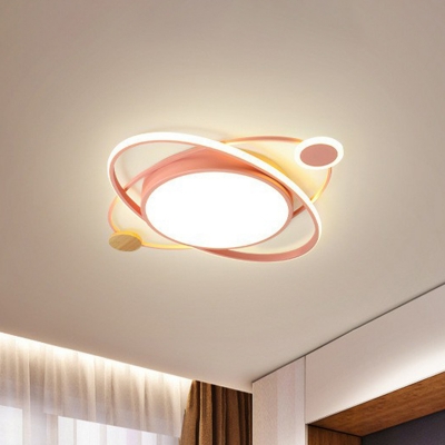 Orbit Shaped Flush Mount Ceiling Fixture Kid Metal Bedroom LED Flush Mount Light