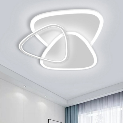 Triangle Bedroom Flush Mount Lighting Fixture Acrylic Nordic LED Ceiling Light in White