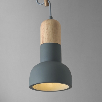 Cement Flashlight Shaped Suspension Lighting Nordic Style 1-Light Pendant Ceiling Light