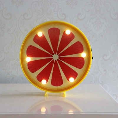 Creative Fruit Slice Mini Night Lamp Plastic Bedroom LED Battery Table Light with Keyhole Hook
