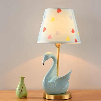 Flamingo Resin Night Stand Lamp Modern 1-Bulb Table Light with Empire Lamp Shade