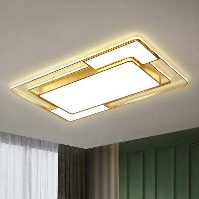 Geometry Metallic LED Flush Mount Postmodern Gold Finish Ceiling Mount Light Fixture