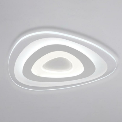 Minimalist Triangular LED Flush Light Acrylic Bedroom Ceiling Mounted Lamp in White