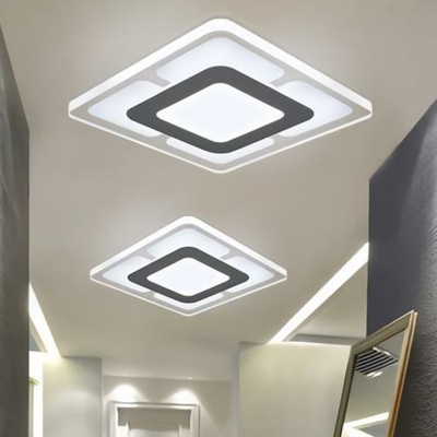 Petals Foyer Led Flush Ceiling Light Acrylic Nordic Flushmount Lighting in Clear