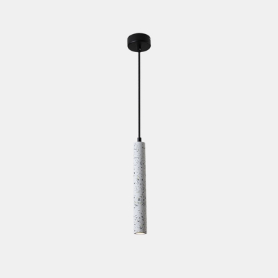 Tube Shaped Dining Room Suspension Light Cement Single Minimalist Pendant Light Fixture