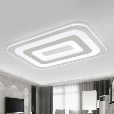 Ultrathin Geometric Flush Mount Ceiling Light Modern Acrylic Clear LED Flushmount