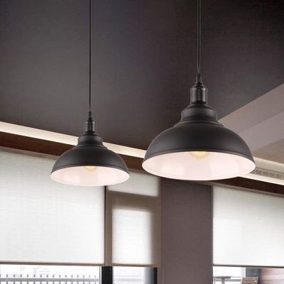 Vintage Pot Lid Pendant Light 1-Light Metal Hanging Light Fixture for Dining Room