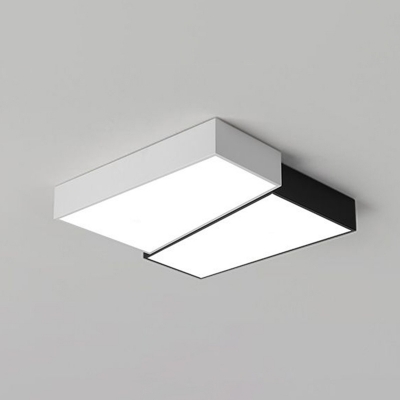 Black-White Trapezoid Flush Light Nordic Metal Led Surface Mount Ceiling Light for Bedroom