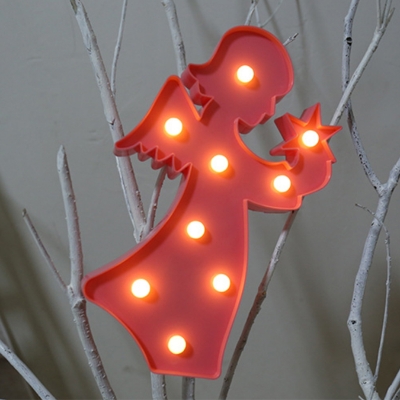 Decorative LED Wall Night Lighting Multicolor Figurine Battery Night Lamp with Plastic Shade