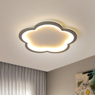 Geometric Ultrathin LED Ceiling Light Simple Acrylic Bedroom Flush Mount Fixture in Grey