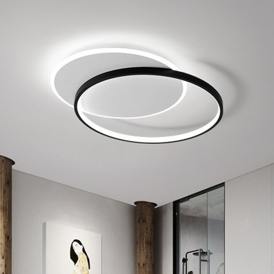 Geometry Acrylic LED Ceiling Mount Light Nordic Black and White Flush Mount Fixture