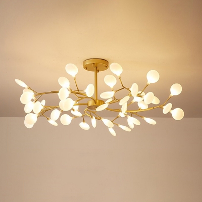 Minimalist Swirling Branch Chandelier Lighting Metallic Dining Room LED Pendant Light