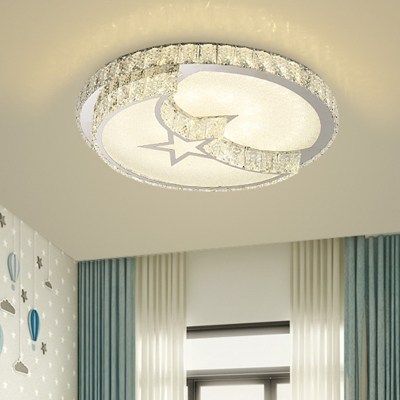 Stainless Steel Geometric LED Flush Mount Lamp Modernist Crystal Flush Mount Ceiling Fixture