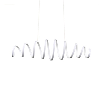 White Spring LED Chandelier Lighting Art Deco Acrylic Hanging Pendant for Restaurant