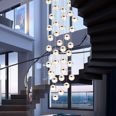 Crystal Cluster Ball Pendant Lighting Modernist Gold Finish Hanging Lamp for Dining Room