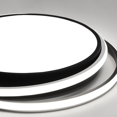 edroom LED Ceiling Flush Light Nordic Black Flushmount with Round Acrylic Shade