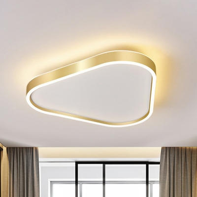 Gold Triangle Flush Mounted Light Minimalist Acrylic LED Surface Mount Ceiling Light