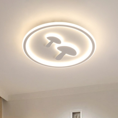 Mushroom and Disc Shaped Flush Light Creative Acrylic Nursery LED Flush Mount Ceiling Fixture