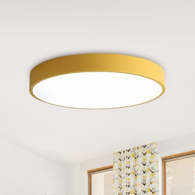 Round Acrylic Ceiling Flush Light Simplicity Macaron-Colored LED Flush Mount Lamp