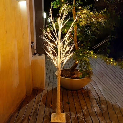 Decorative Tree USB Standing Light Plastic Living Room LED Festive Night Lamp in White
