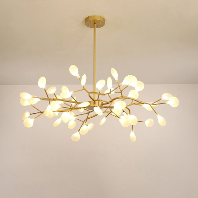 Firefly Chandelier Pendant Light Simplistic Acrylic Living Room LED Hanging Light in Gold