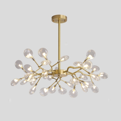 Metallic Branch Chandelier Pendant Light Simplistic LED Hanging Light for Living Room