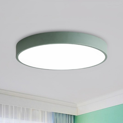 Round Acrylic Ceiling Flush Light Simplicity Macaron-Colored LED Flush Mount Lamp