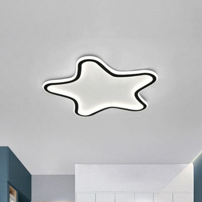 Simplicity Ultrathin LED Flush Mounted Light Acrylic Bedroom Ceiling Light in Black