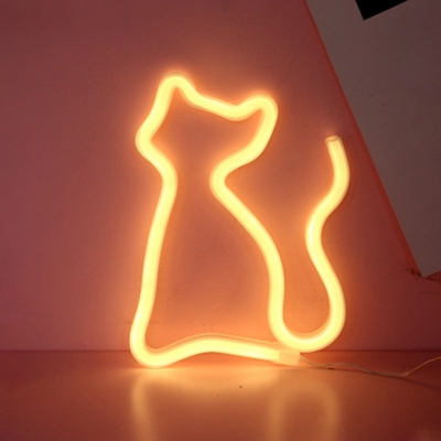 USB Charging Animal Night Light Cartoon Plastic White LED Wall Night Lighting for Kids Room