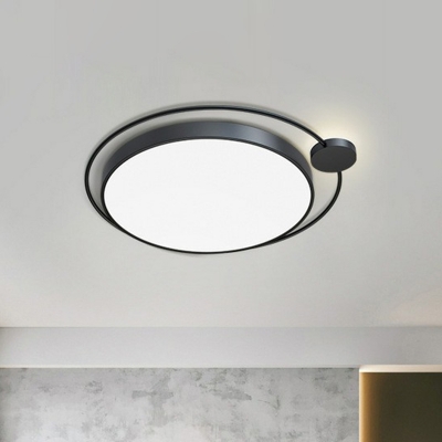 Acrylic Round LED Ceiling Flush Light Minimalistic Flush Mount Fixture with Metal Ring