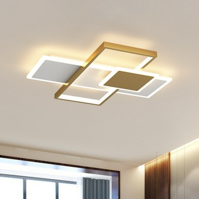 Geometry Living Room Flush Mount Ceiling Light Acrylic Contemporary LED Flushmount