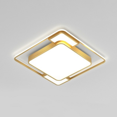 Geometry Metallic LED Flush Mount Postmodern Gold Finish Ceiling Mount Light Fixture