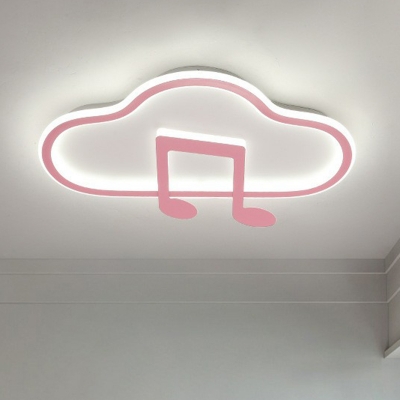 Kids Cloud and Musical Rhythm Flushmount Acrylic Bedroom LED Flush Ceiling Light