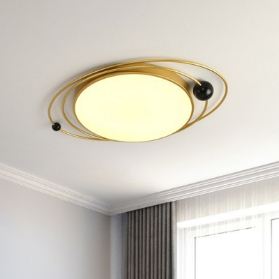 Nordic Style Ringed Planet Ceiling Lighting Acrylic Bedroom LED Flush Mount Light Fixture