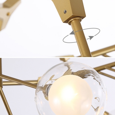 White Glass Bubble Ball LED Ceiling Lighting Postmodern Chandelier Light Fixture for Living Room