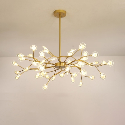 Firefly Chandelier Pendant Light Simplistic Acrylic Living Room LED Hanging Light in Gold