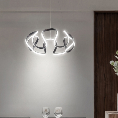 Floral Twist LED Chandelier Pendant Minimalism Acrylic Living Room Hanging Light Fixture