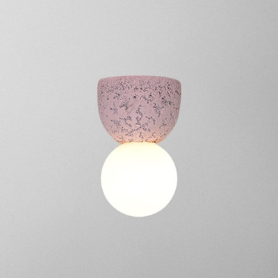 Modern Style Bell Shaped Wall Lighting Resin-Cement Single Bedroom Wall Sconce Light