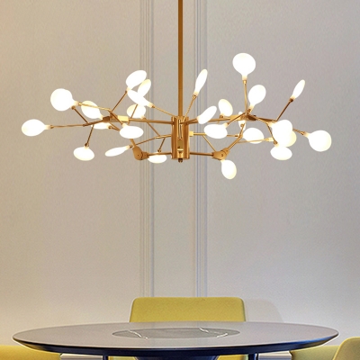 Sputnik Firefly Chandelier Pendant Light Simplistic Acrylic Living Room LED Hanging Light in White