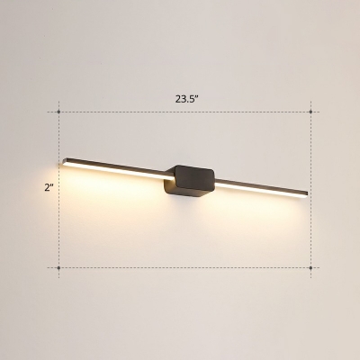 Minimalistic Linear LED Wall Sconce Light Metallic Bathroom Vanity Lighting Ideas